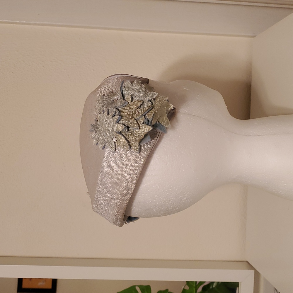 1950s Lucy Pale Dusty Baby Blue Rhinestone Flower Retro Vintage Cockta Hat Pinup - Picture 3 of 11
